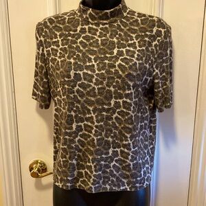 Zara Leopard Print Blouse Size M
